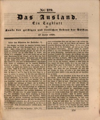 Das Ausland Montag 27. Juni 1836