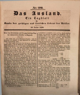 Das Ausland Donnerstag 30. Juni 1836