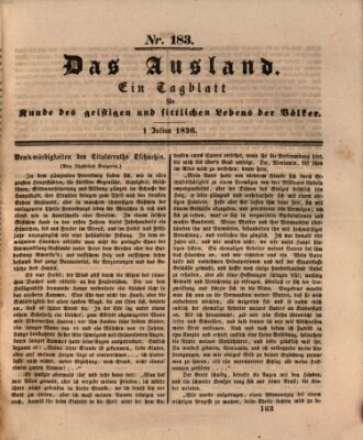 Das Ausland Freitag 1. Juli 1836