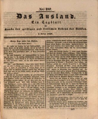 Das Ausland Dienstag 5. Juli 1836