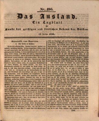 Das Ausland Mittwoch 13. Juli 1836