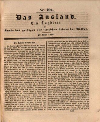 Das Ausland Freitag 22. Juli 1836