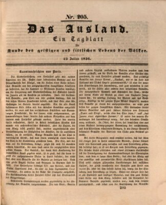 Das Ausland Samstag 23. Juli 1836