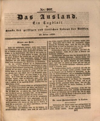 Das Ausland Montag 25. Juli 1836