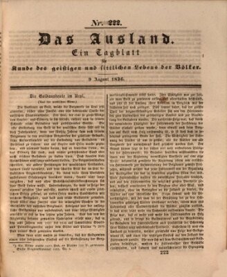 Das Ausland Dienstag 9. August 1836