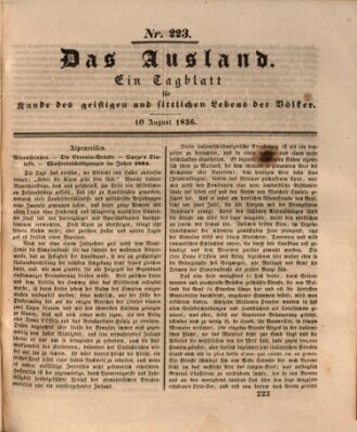 Das Ausland Mittwoch 10. August 1836