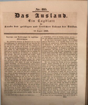 Das Ausland Freitag 12. August 1836