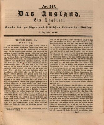 Das Ausland Samstag 3. September 1836