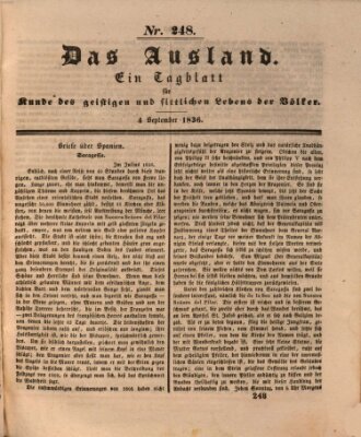 Das Ausland Sonntag 4. September 1836