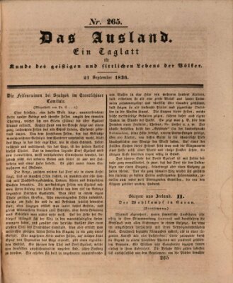 Das Ausland Mittwoch 21. September 1836