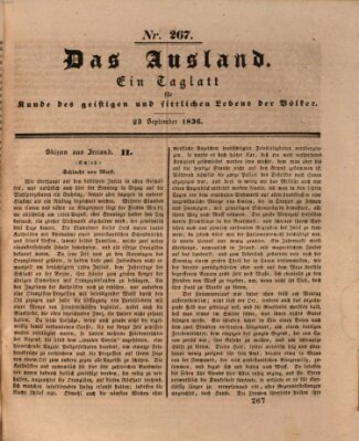 Das Ausland Freitag 23. September 1836