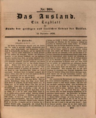 Das Ausland Samstag 24. September 1836