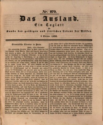 Das Ausland Mittwoch 5. Oktober 1836