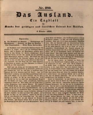 Das Ausland Donnerstag 6. Oktober 1836