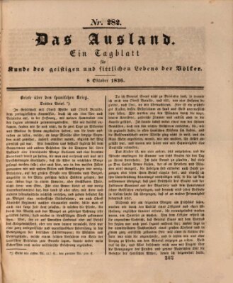 Das Ausland Samstag 8. Oktober 1836