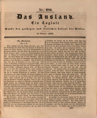 Das Ausland Mittwoch 12. Oktober 1836