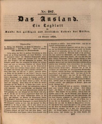 Das Ausland Donnerstag 13. Oktober 1836