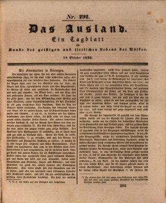 Das Ausland Dienstag 18. Oktober 1836