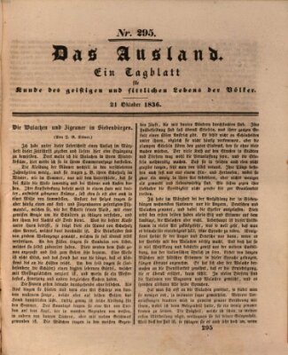 Das Ausland Freitag 21. Oktober 1836