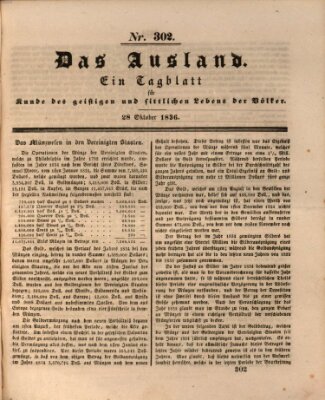 Das Ausland Freitag 28. Oktober 1836