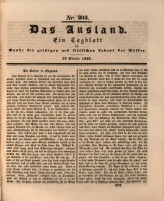 Das Ausland Samstag 29. Oktober 1836