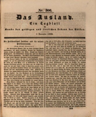 Das Ausland Dienstag 1. November 1836