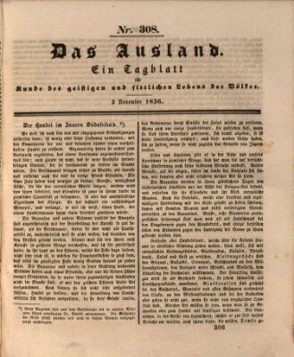 Das Ausland Donnerstag 3. November 1836
