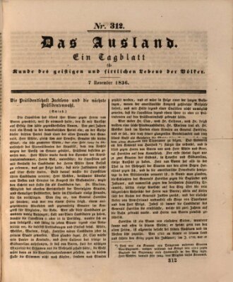 Das Ausland Montag 7. November 1836