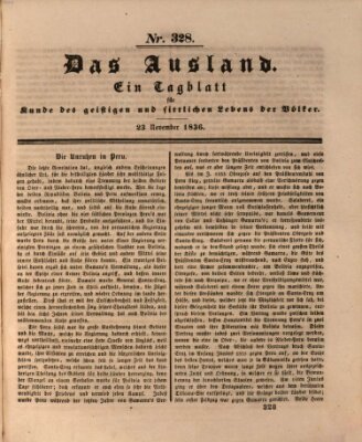 Das Ausland Mittwoch 23. November 1836