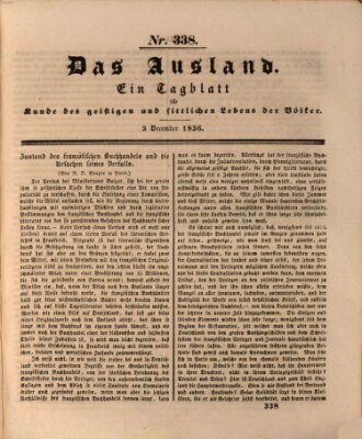 Das Ausland Samstag 3. Dezember 1836