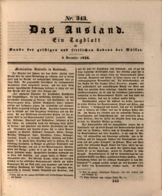 Das Ausland Donnerstag 8. Dezember 1836