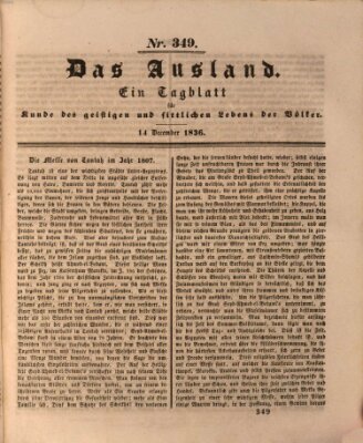 Das Ausland Mittwoch 14. Dezember 1836