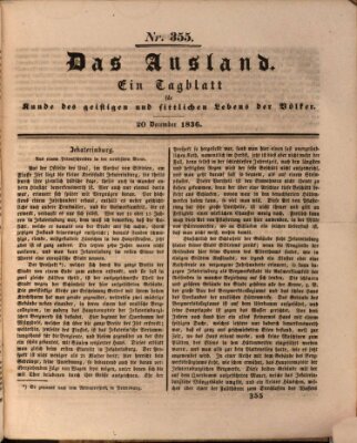 Das Ausland Dienstag 20. Dezember 1836