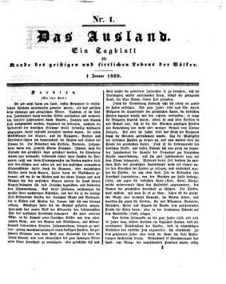 Das Ausland Dienstag 1. Januar 1839