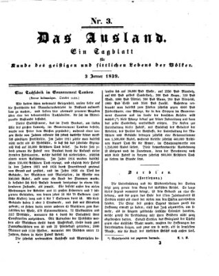 Das Ausland Donnerstag 3. Januar 1839