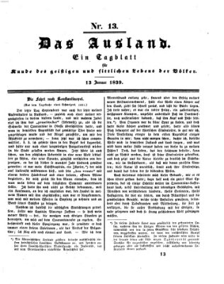 Das Ausland Sonntag 13. Januar 1839