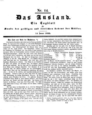 Das Ausland Montag 14. Januar 1839