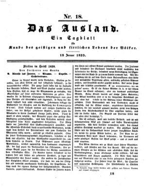 Das Ausland Freitag 18. Januar 1839