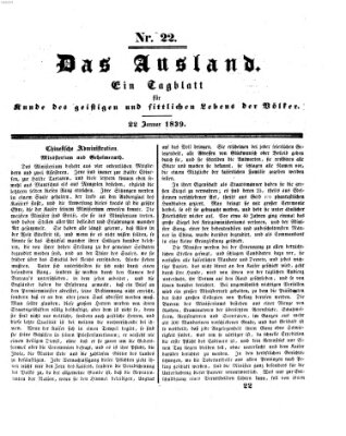 Das Ausland Dienstag 22. Januar 1839