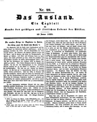 Das Ausland Dienstag 29. Januar 1839