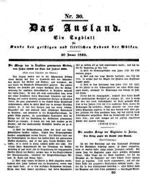 Das Ausland Mittwoch 30. Januar 1839