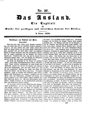 Das Ausland Mittwoch 6. Februar 1839