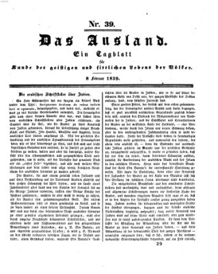 Das Ausland Freitag 8. Februar 1839