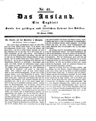 Das Ausland Sonntag 10. Februar 1839