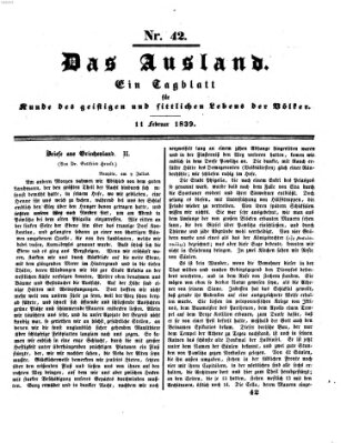 Das Ausland Montag 11. Februar 1839