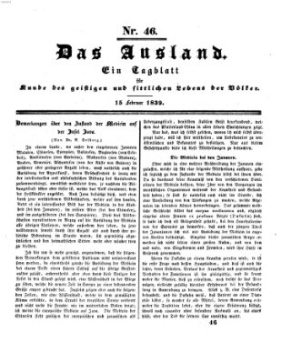 Das Ausland Freitag 15. Februar 1839