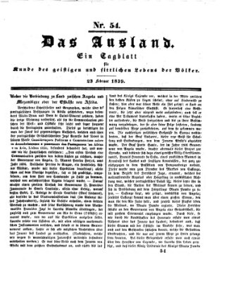 Das Ausland Samstag 23. Februar 1839