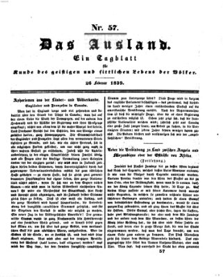 Das Ausland Dienstag 26. Februar 1839