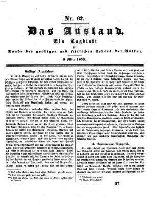 Das Ausland Freitag 8. März 1839