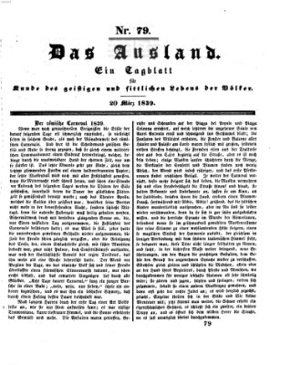 Das Ausland Mittwoch 20. März 1839